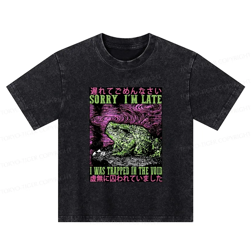 Tokyo-Tiger Frogs Trapped In The Void Kids Washed T-Shirt