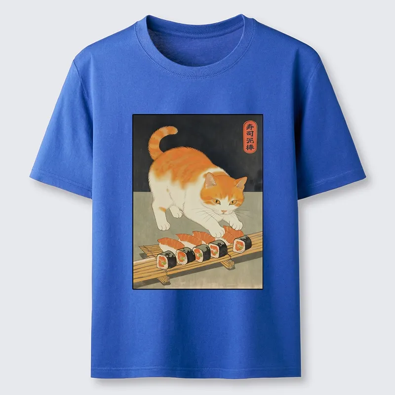 Tokyo-Tiger Cat Trying To Steal Sushi Classic T-Shirt