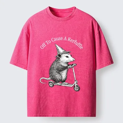Tokyo-Tiger Opossum Meme With Witch Hat Washed T-Shirt
