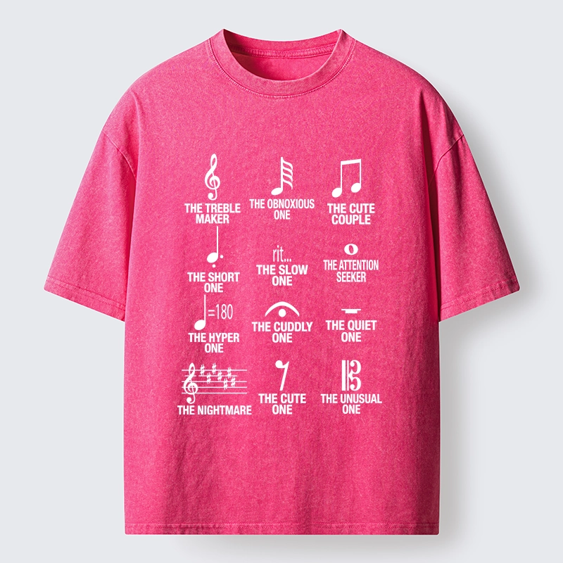 Tokyo-Tiger Musician With Note Types Washed T-Shirt