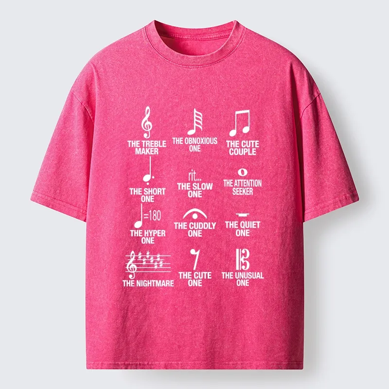 Tokyo-Tiger Musician With Note Types Washed T-Shirt