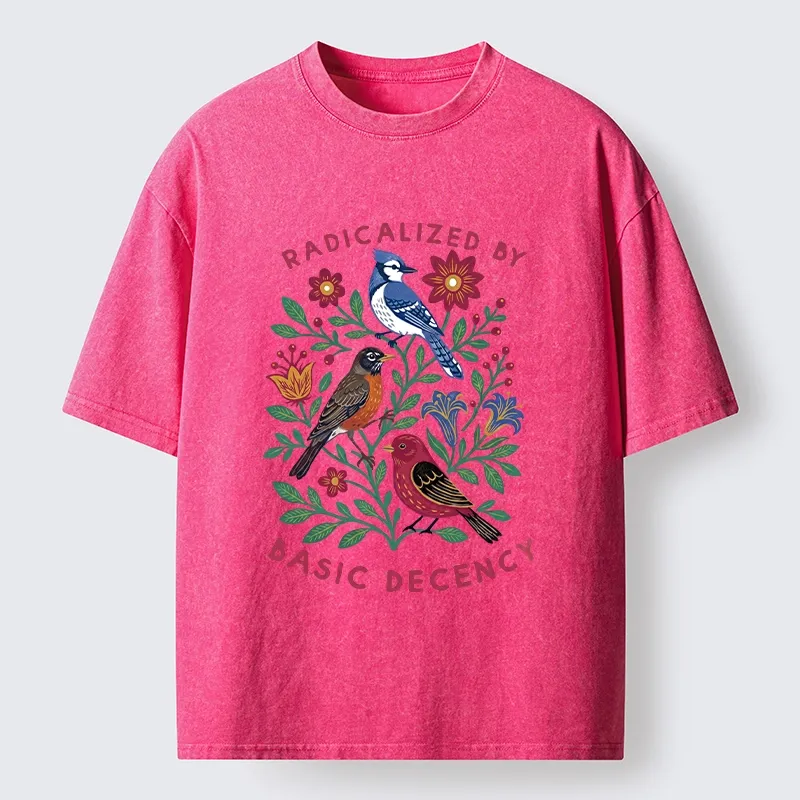 Tokyo-Tiger Birds Love Basic Decency Washed T-Shirt