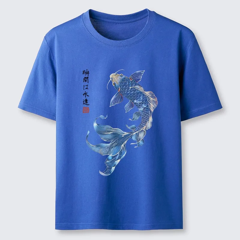 Tokyo-Tiger Lucky Blue Koi Fish Art Classic T-Shirt