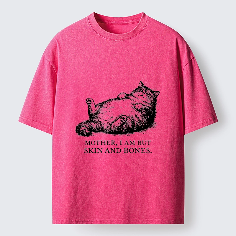 Tokyo-Tiger Chonky Cat Begging For Food Washed T-Shirt