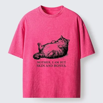 Tokyo-Tiger Chonky Cat Begging For Food Washed T-Shirt