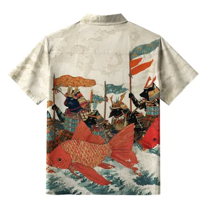 Tokyo-Tiger Marching Rat Samurai Aloha Hawaiian Shirt