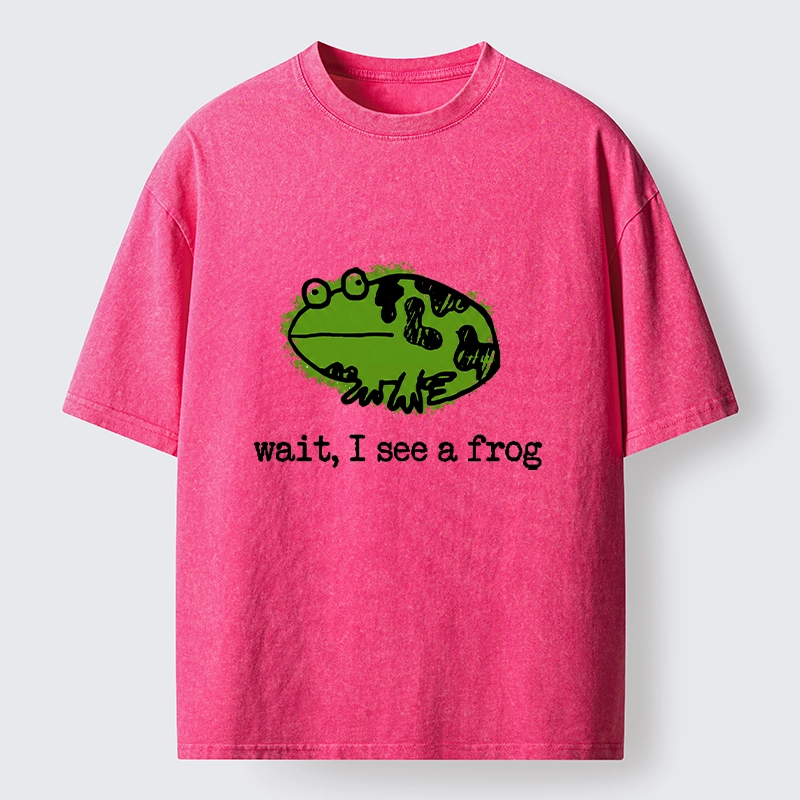 Tokyo-Tiger Silly Frog Doodle Art Washed T-Shirt