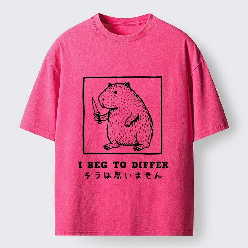 Tokyo-Tiger Sassy Capybara Holding A Blade Washed T-Shirt