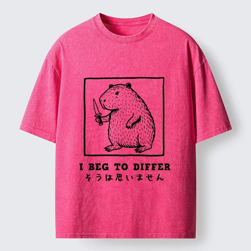 Tokyo-Tiger Sassy Capybara Holding A Blade Washed T-Shirt Sale