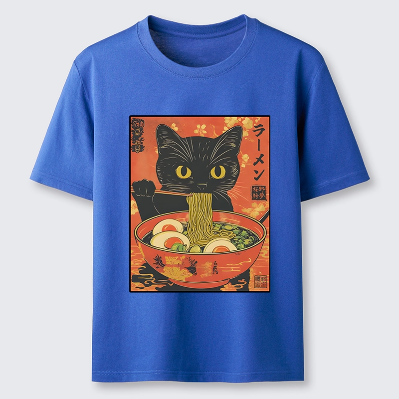 Tokyo-Tiger Hungry Black Cat Loves Ramen Classic T-Shirt