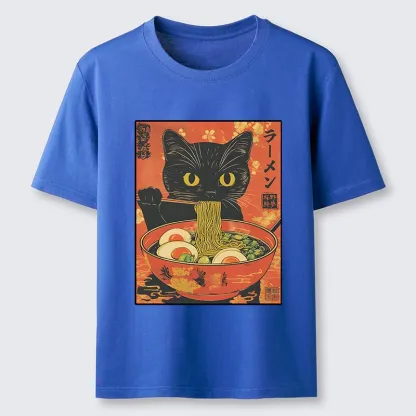 Tokyo-Tiger Hungry Black Cat Loves Ramen Classic T-Shirt
