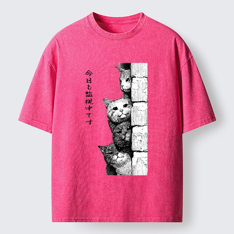 Tokyo-Tiger Cats Are Watching You Always Washed T-Shirt
