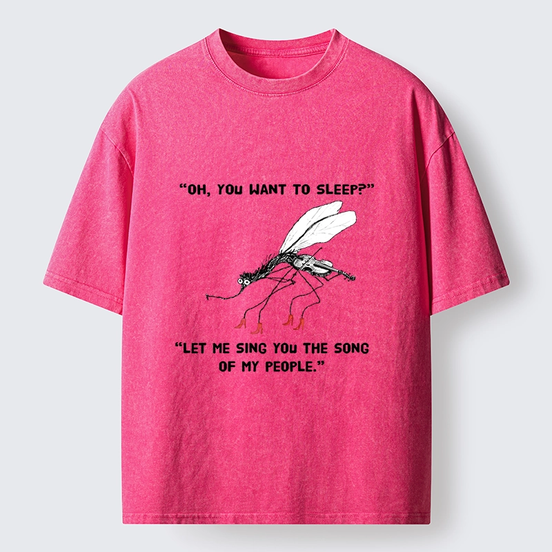 Tokyo-Tiger Annoying Mosquito At Night Washed T-Shirt