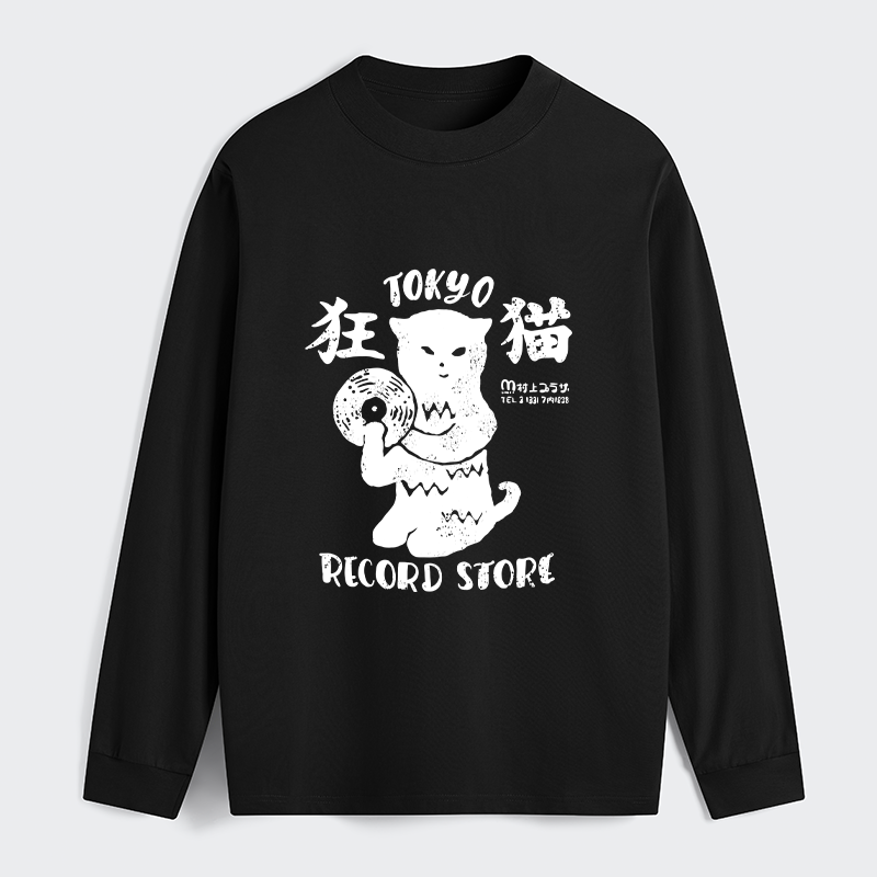 Tokyo-Tiger Tokyo Record Store Cat CD Classic Long Sleeve T-Shirt