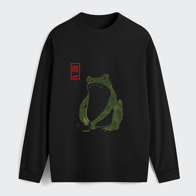 Tokyo-Tiger Woodblock Print Frog Classic Long Sleeve T-Shirt