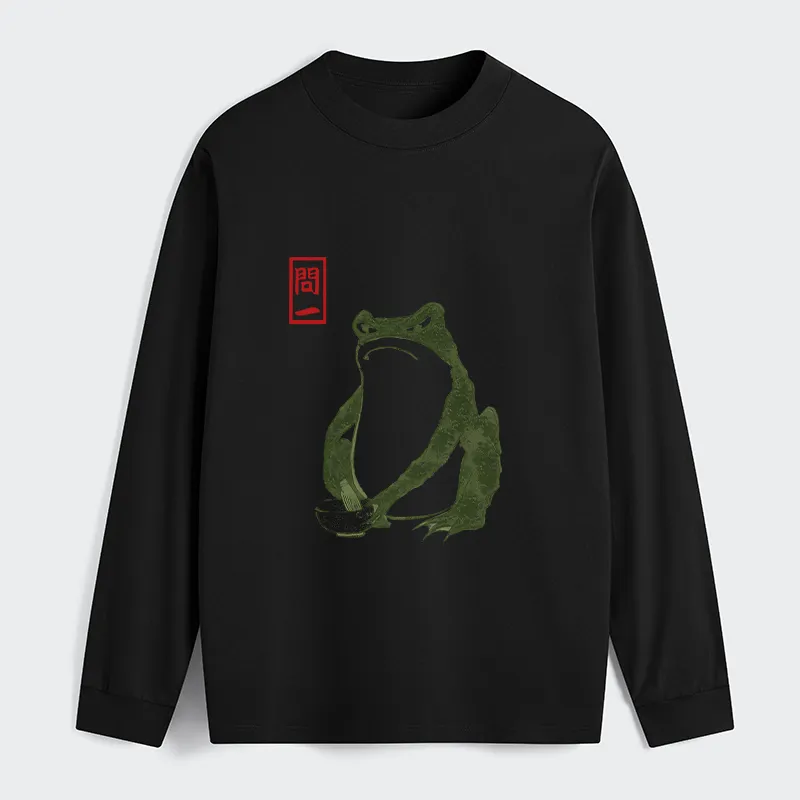 Tokyo-Tiger Woodblock Print Frog Classic Long Sleeve T-Shirt Sale