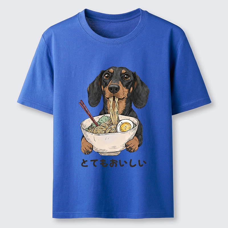 Tokyo-Tiger Cute Dog Eating Noodles Art Meme Classic T-Shirt
