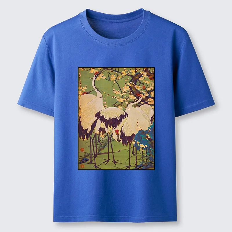 Tokyo-Tiger Three Cranes In Sakura Garden Classic T-Shirt