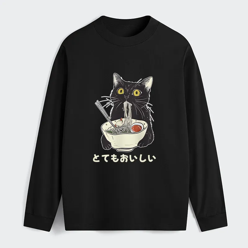 Tokyo-Tiger Cats Eat Ramen Noodles Classic Long Sleeve T-Shirt Sale