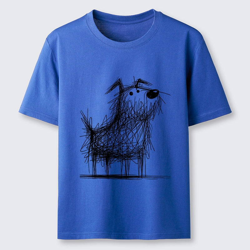 Tokyo-Tiger Cute Scrawled Dog Line Art Classic T-Shirt