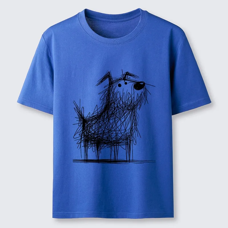 Tokyo-Tiger Cute Scrawled Dog Line Art Classic T-Shirt