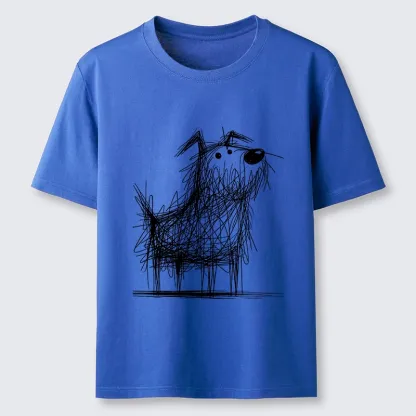 Tokyo-Tiger Cute Scrawled Dog Line Art Classic T-Shirt