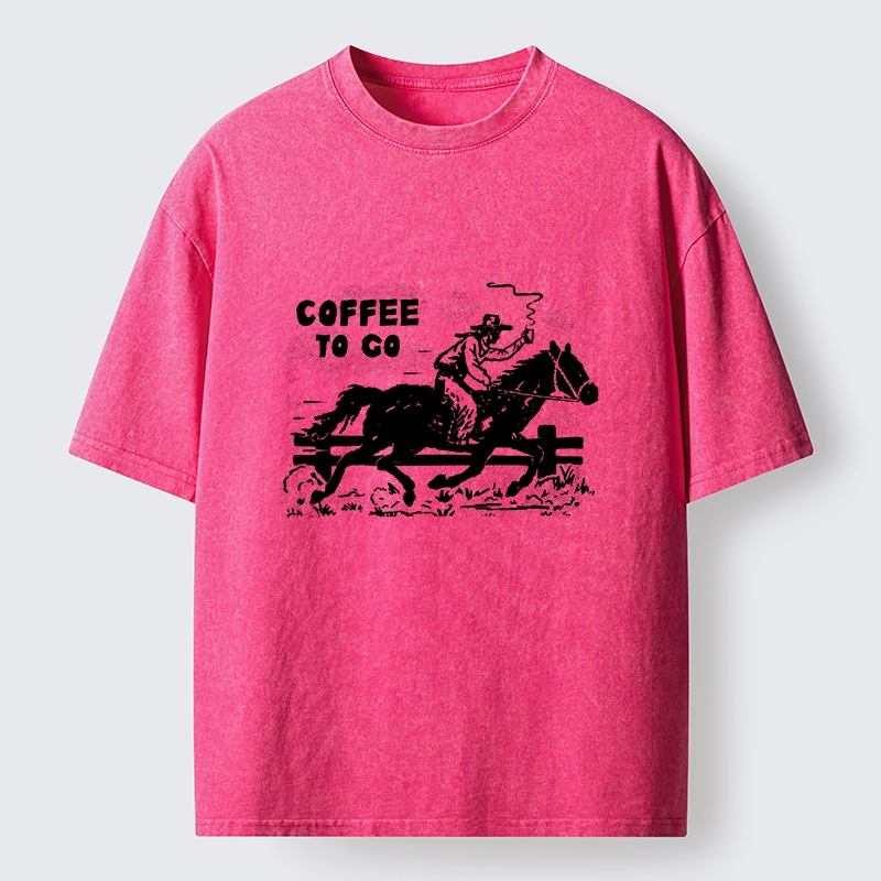Tokyo-Tiger Cowboy With Coffee To Go Washed T-Shirt