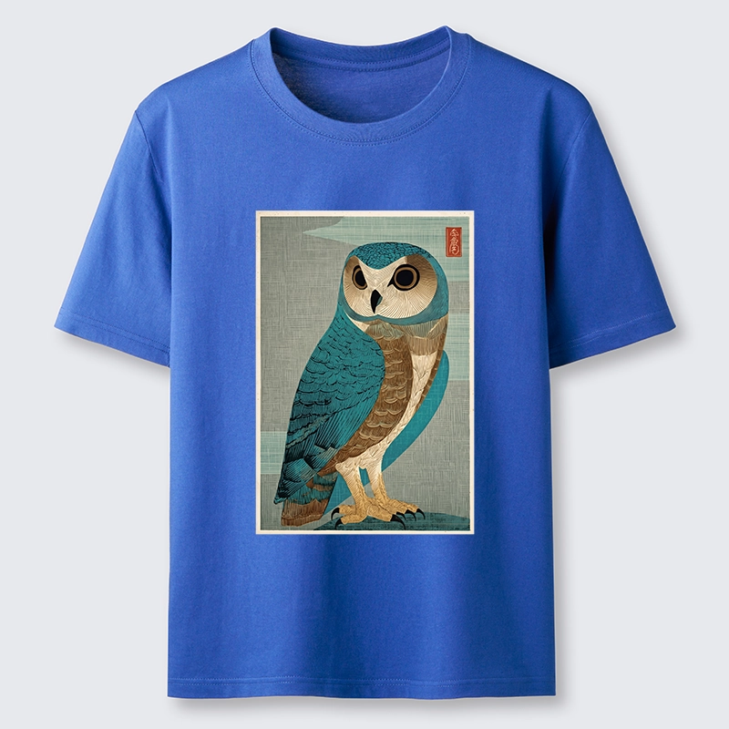 Tokyo-Tiger Vintage Owl Woodblock Art Classic T-Shirt