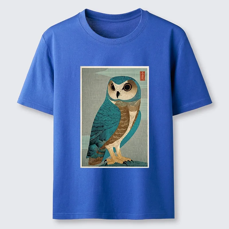 Tokyo-Tiger Vintage Owl Woodblock Art Classic T-Shirt