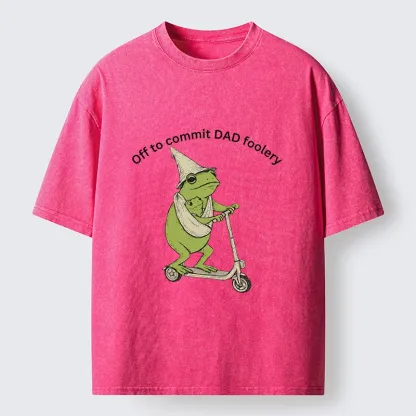 Tokyo-Tiger Frog Dad Foolery Adventure Time Washed T-Shirt