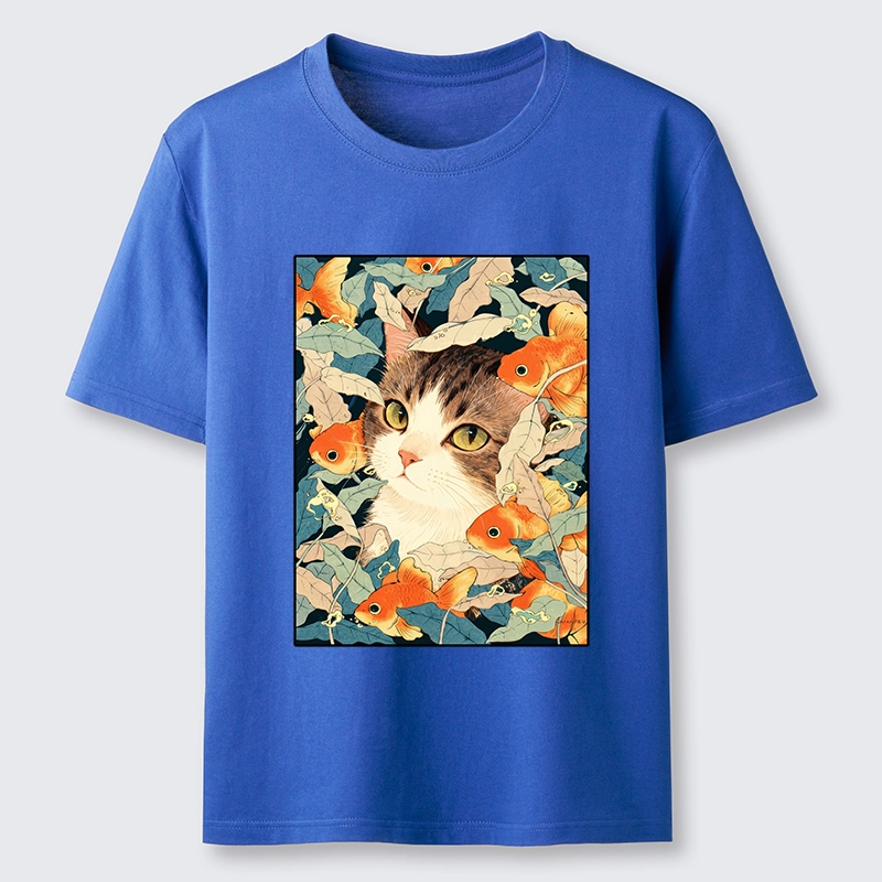 Tokyo-Tiger Cat Surrounded By Goldfish Classic T-Shirt