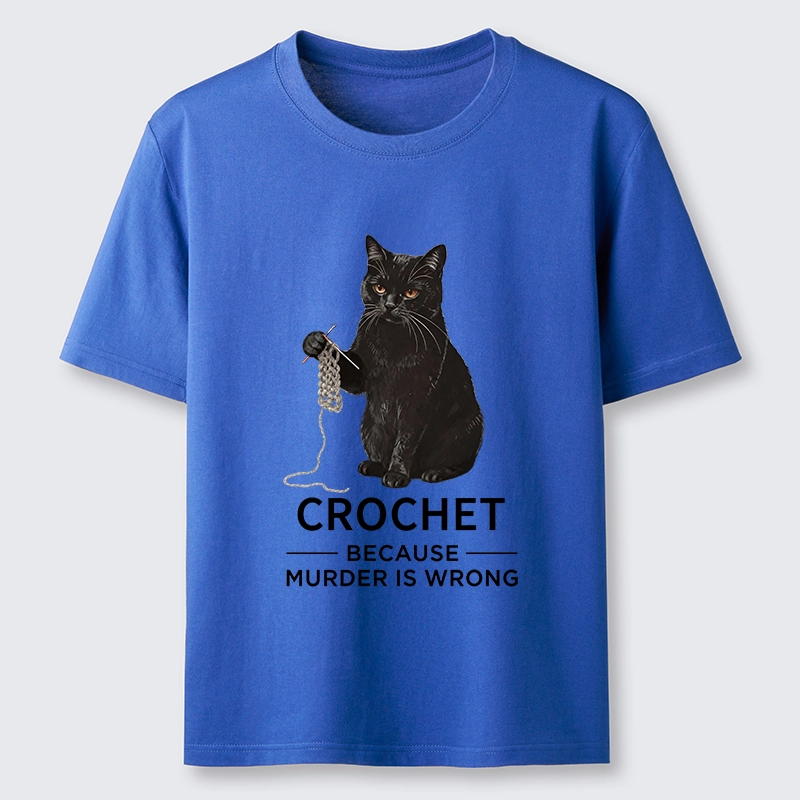 Tokyo-Tiger Cat Crocheting To Avoid Trouble Classic T-Shirt