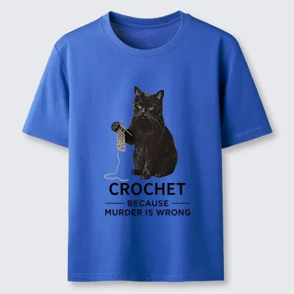 Tokyo-Tiger Cat Crocheting To Avoid Trouble Classic T-Shirt