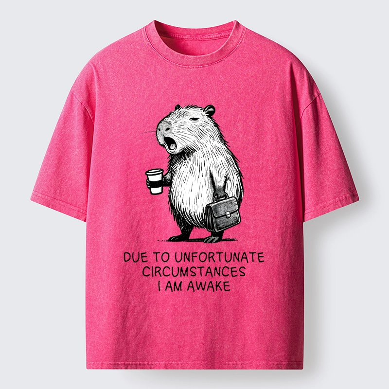 Tokyo-Tiger Capybara Is Awake Against Its Will Washed T-Shirt