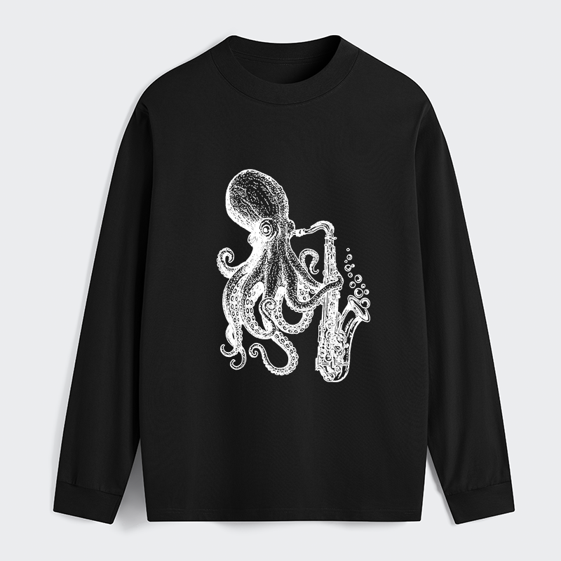 Tokyo-Tiger Octopus Playing Saxophone Classic Long Sleeve T-Shirt