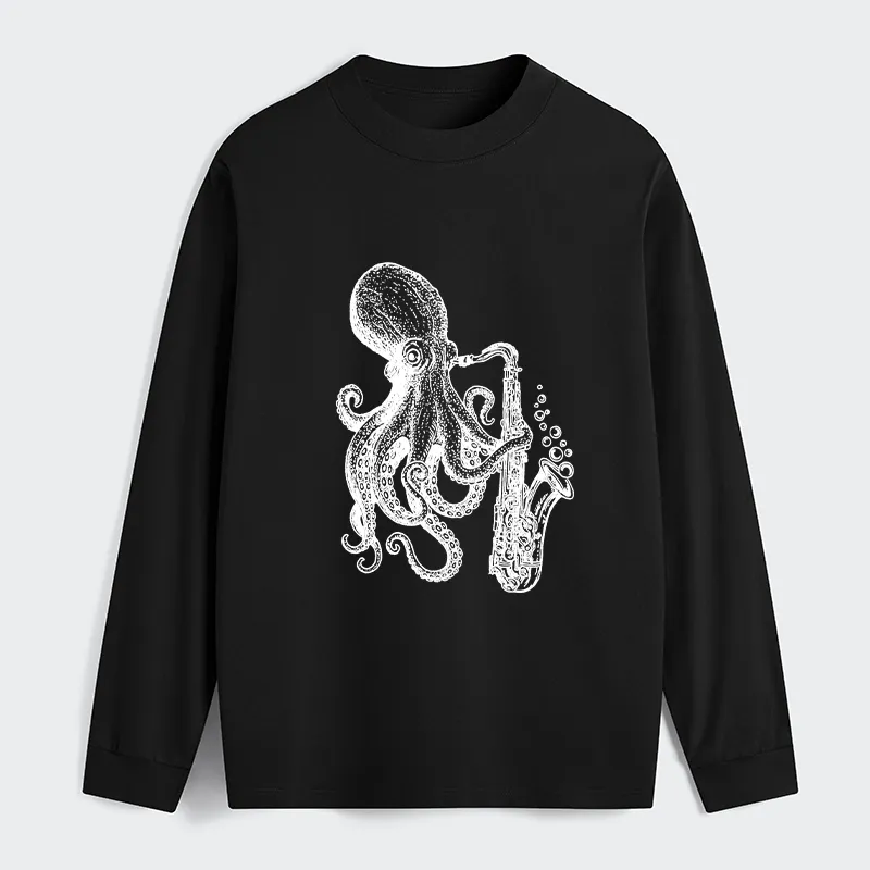 Tokyo-Tiger Octopus Playing Saxophone Classic Long Sleeve T-Shirt