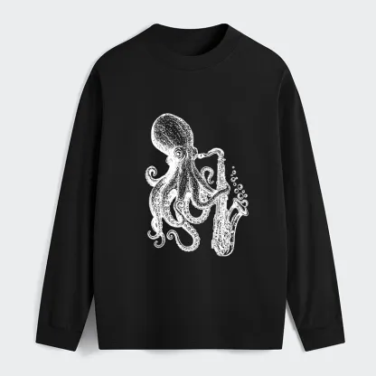 Tokyo-Tiger Octopus Playing Saxophone Classic Long Sleeve T-Shirt