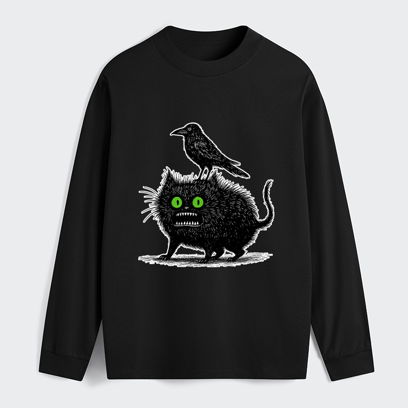 Tokyo-Tiger Crow And Black Cat Long Sleeve T-Shirt