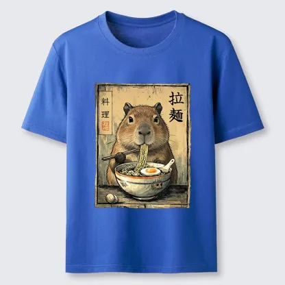 Tokyo-Tiger Capybara Enjoying A Bowl Of Ramen Classic T-Shirt