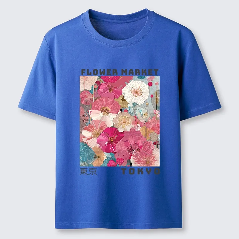 Tokyo-Tiger Market Colorful Floral Art Classic T-Shirt