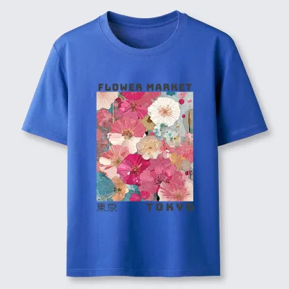Tokyo-Tiger Market Colorful Floral Art Classic T-Shirt