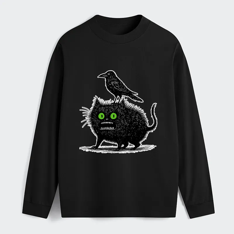 Tokyo-Tiger Crow And Black Cat Long Sleeve T-Shirt