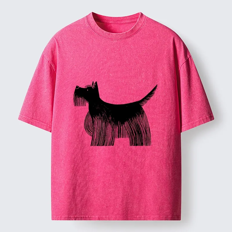 Tokyo-Tiger Minimalist Dog Art That Pops Off Washed T-Shirt