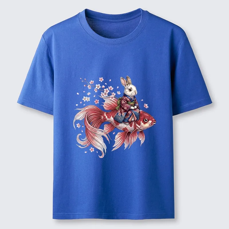 Tokyo-Tiger Japanese Style Rabbit And Koi Fish Classic T-Shirt