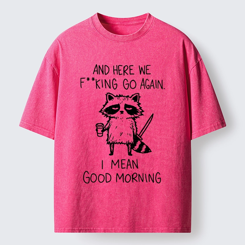 Tokyo-Tiger Coffee First Questions Later Raccoon Washed T-Shirt