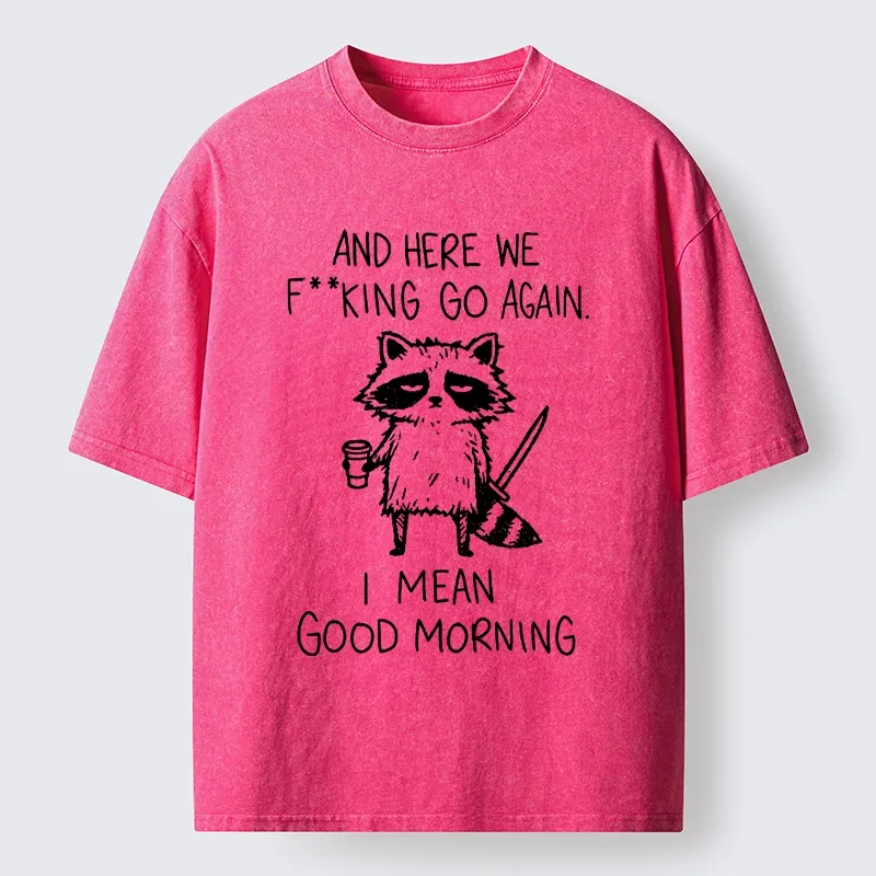 Tokyo-Tiger Coffee First Questions Later Raccoon Washed T-Shirt