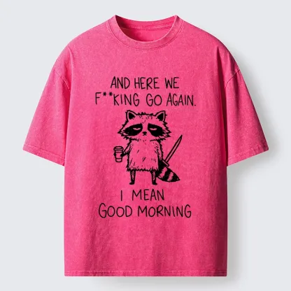 Tokyo-Tiger Coffee First Questions Later Raccoon Washed T-Shirt