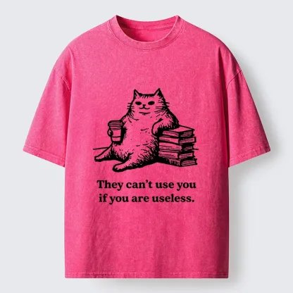 Tokyo-Tiger Cat Proving Uselessness Is A Superpower Washed T-Shirt
