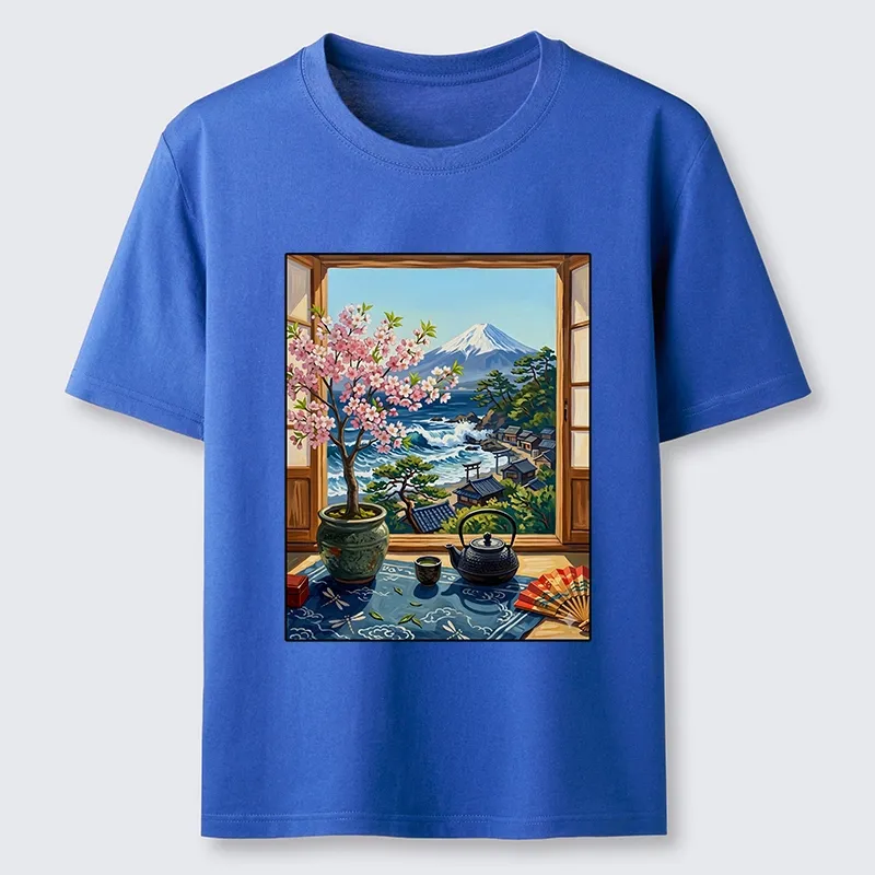 Tokyo-Tiger Mount Fuji View From Japanese Window Classic T-Shirt
