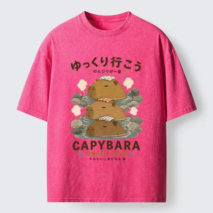 Tokyo-Tiger Hot Spring Life Slow Vibes Only Washed T-Shirt